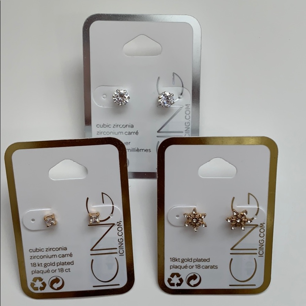 Gold Earrings and Silver Earrings